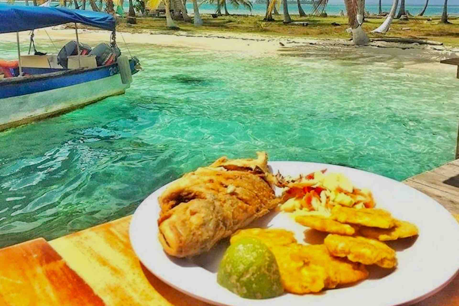 San Blas islands day tour fried fish patacones plantain meal