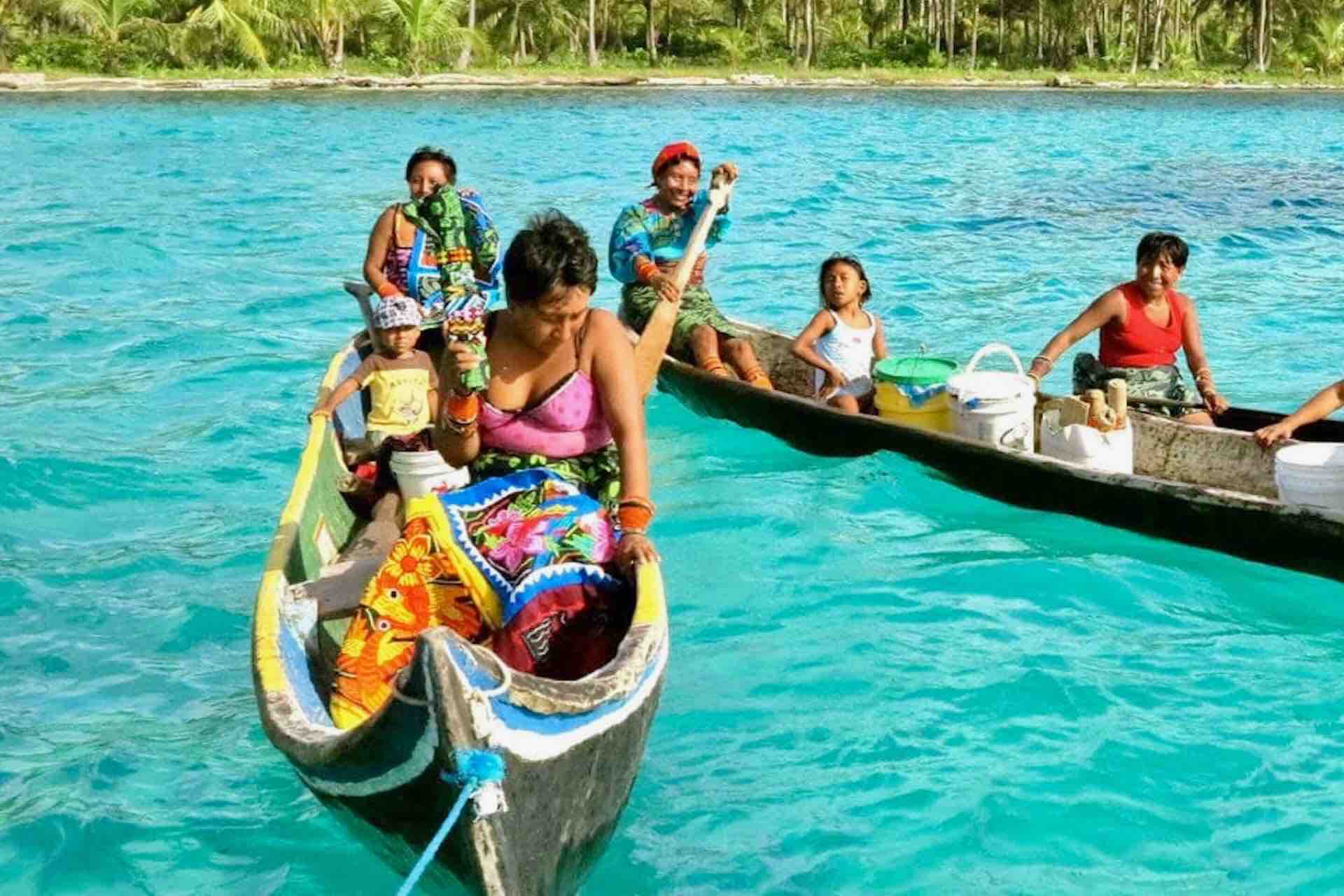 San Blas islands Kuna ulu canoes
