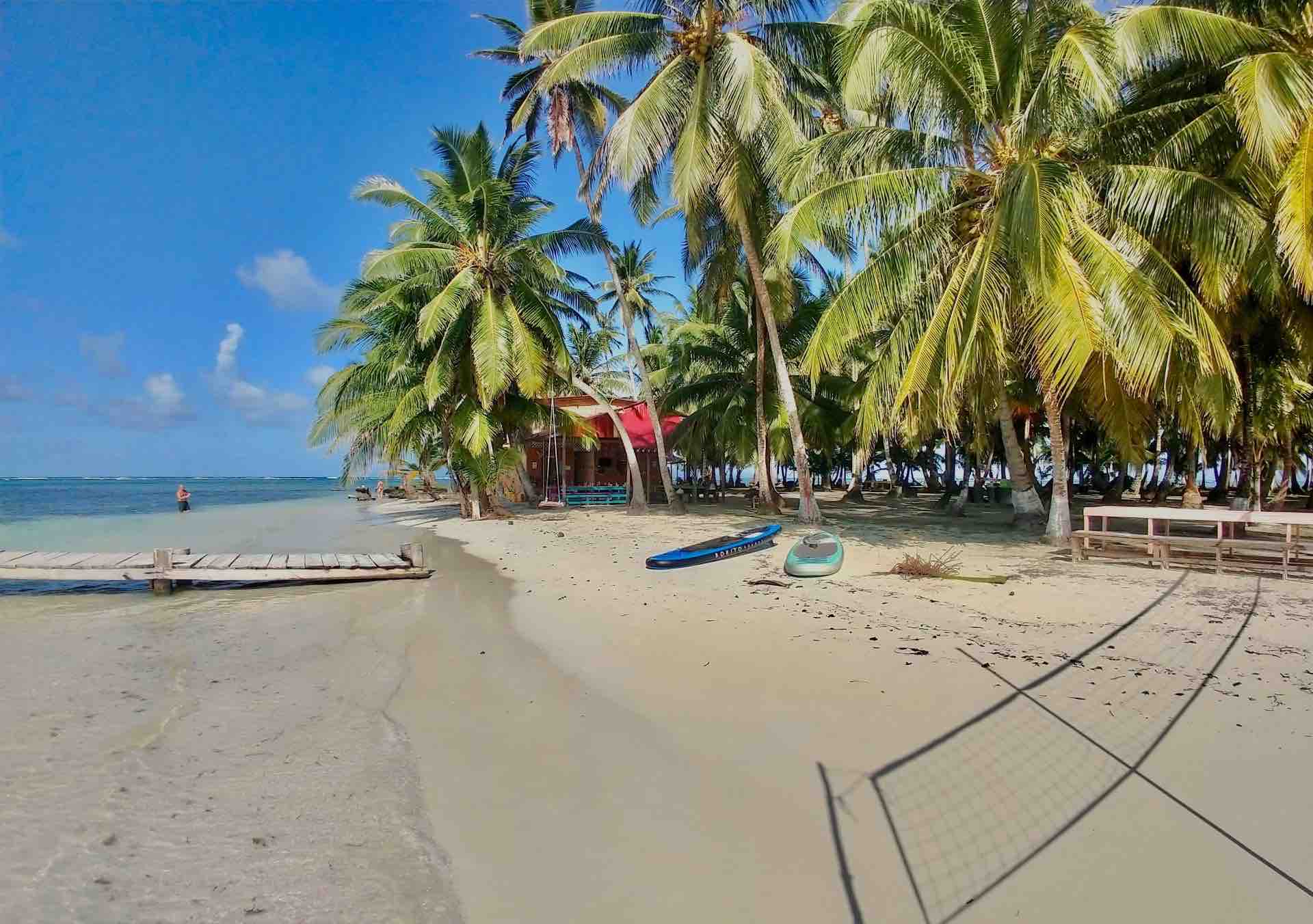 San Blas Panama Isla Yansailadup white sand beach palm