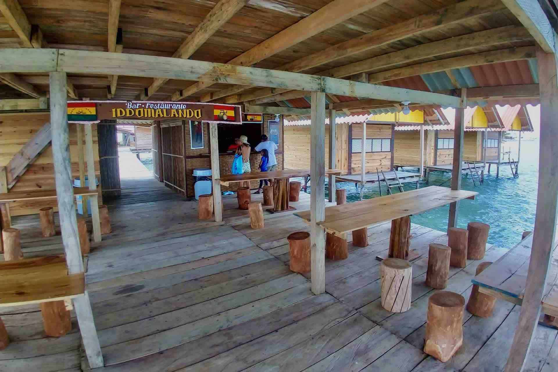 San Blas Wailidup island Over Water Cabin restaurant and reception