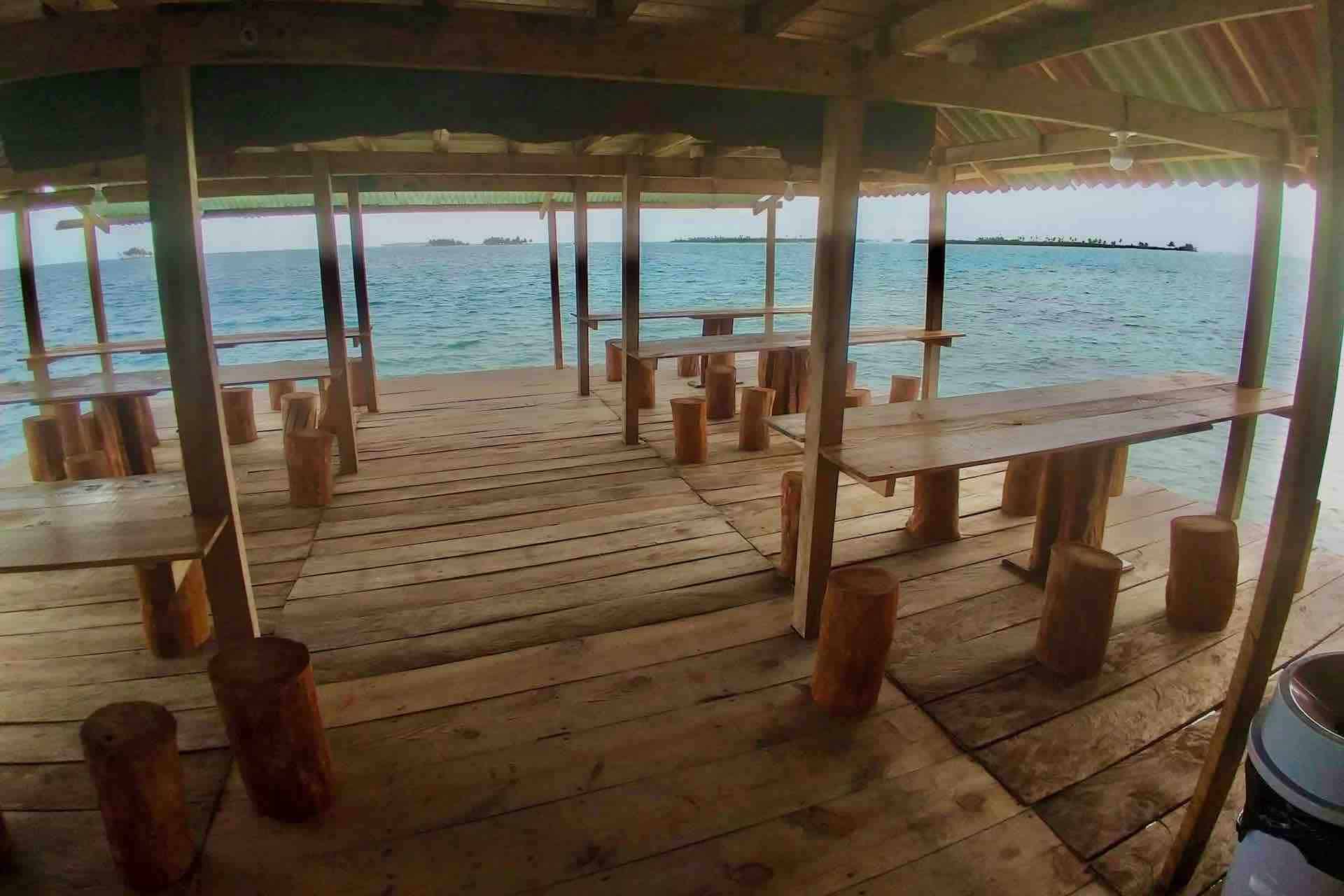 San Blas Wailidup island Over Water Cabin restaurant oceanview