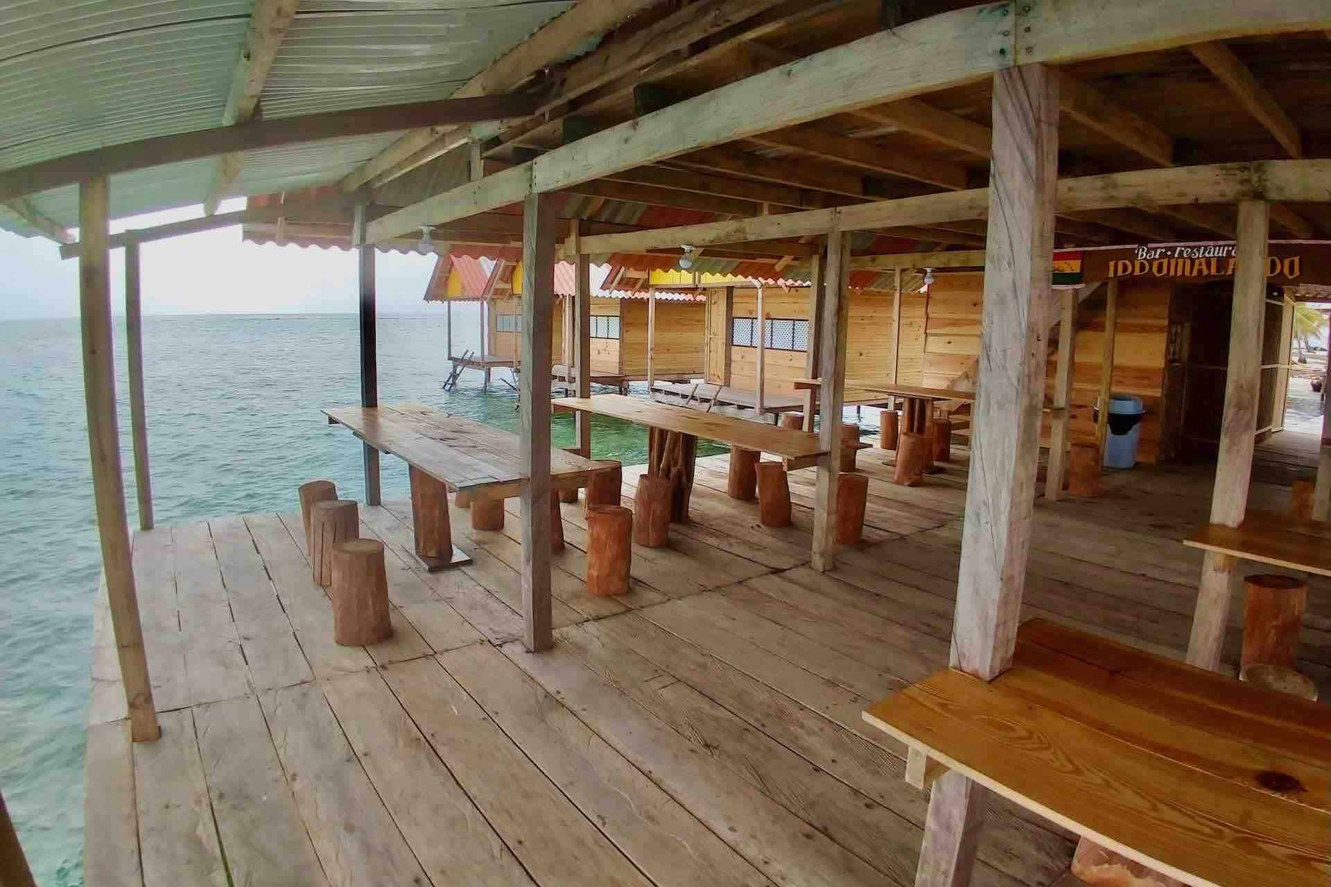 San Blas Wailidup island Over Water Cabin restaurant