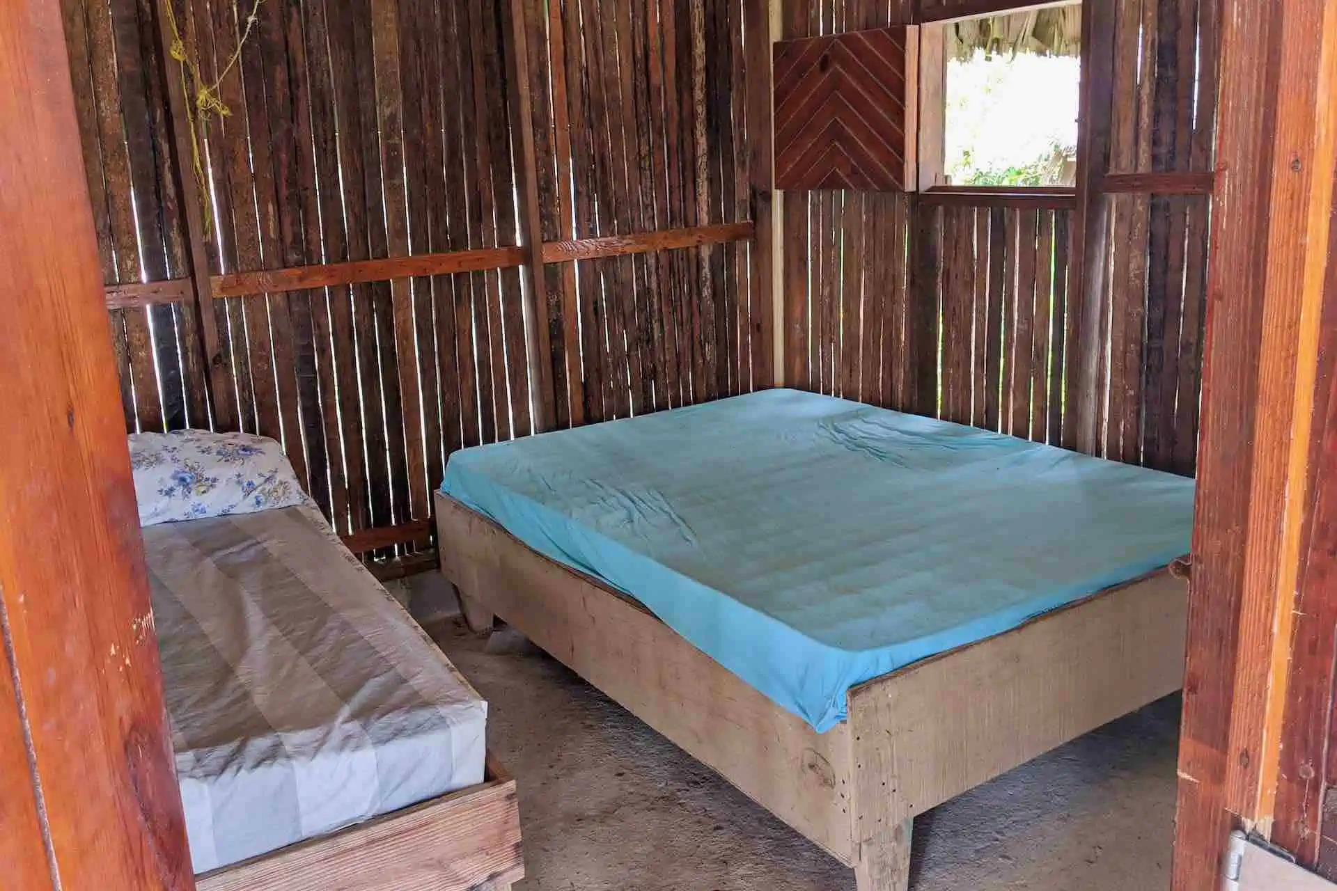 Tuba Senika San Blas beach cabin inside view with bed