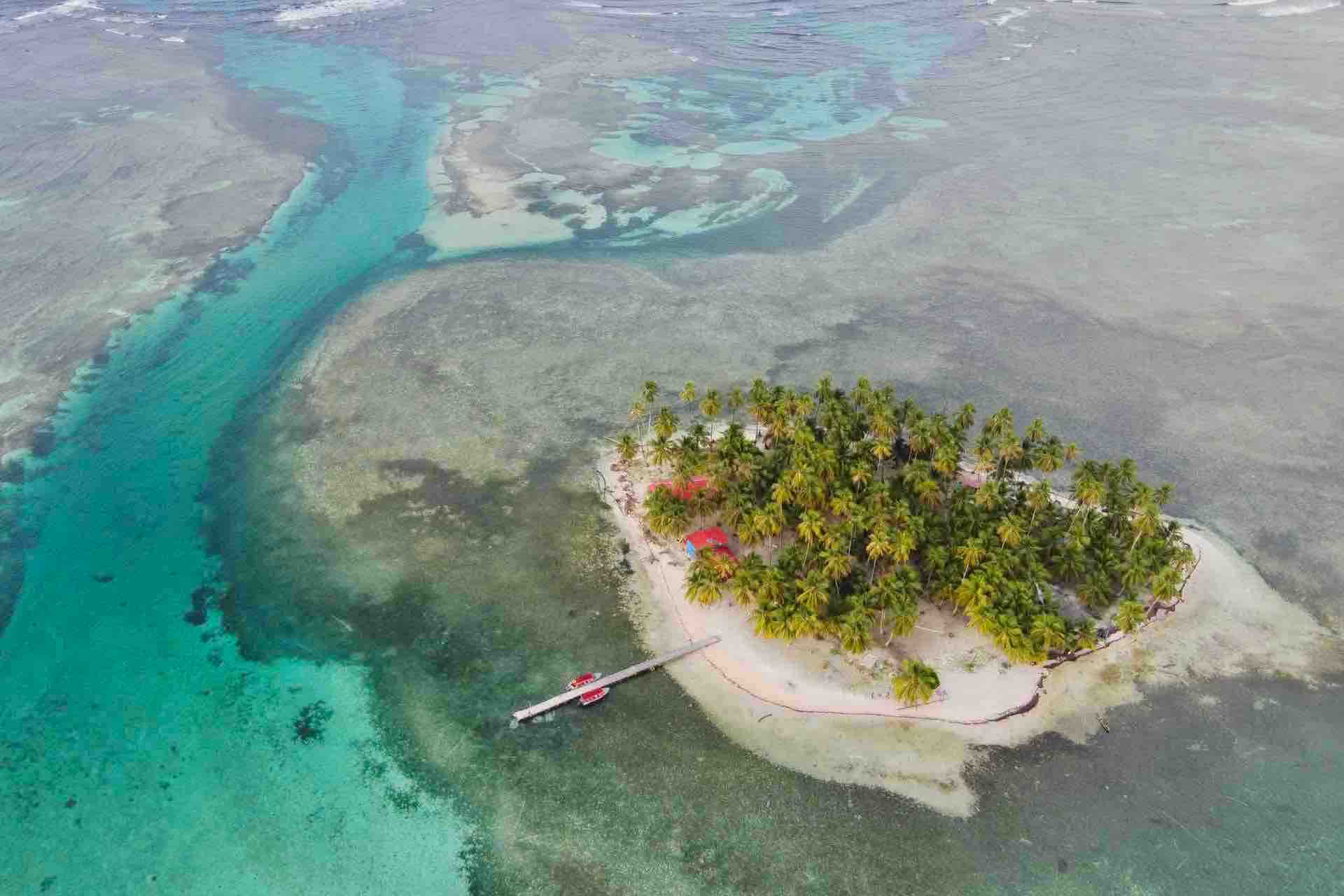 San Blas Isla Yansailadup drone photo of the island