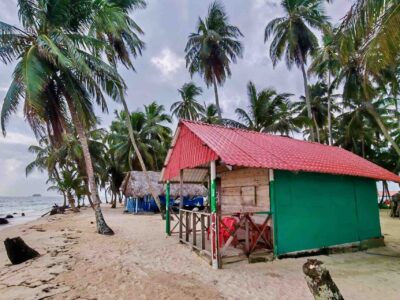 Beachfront cabin on Isla Asserya in the San Blas Islands Panama