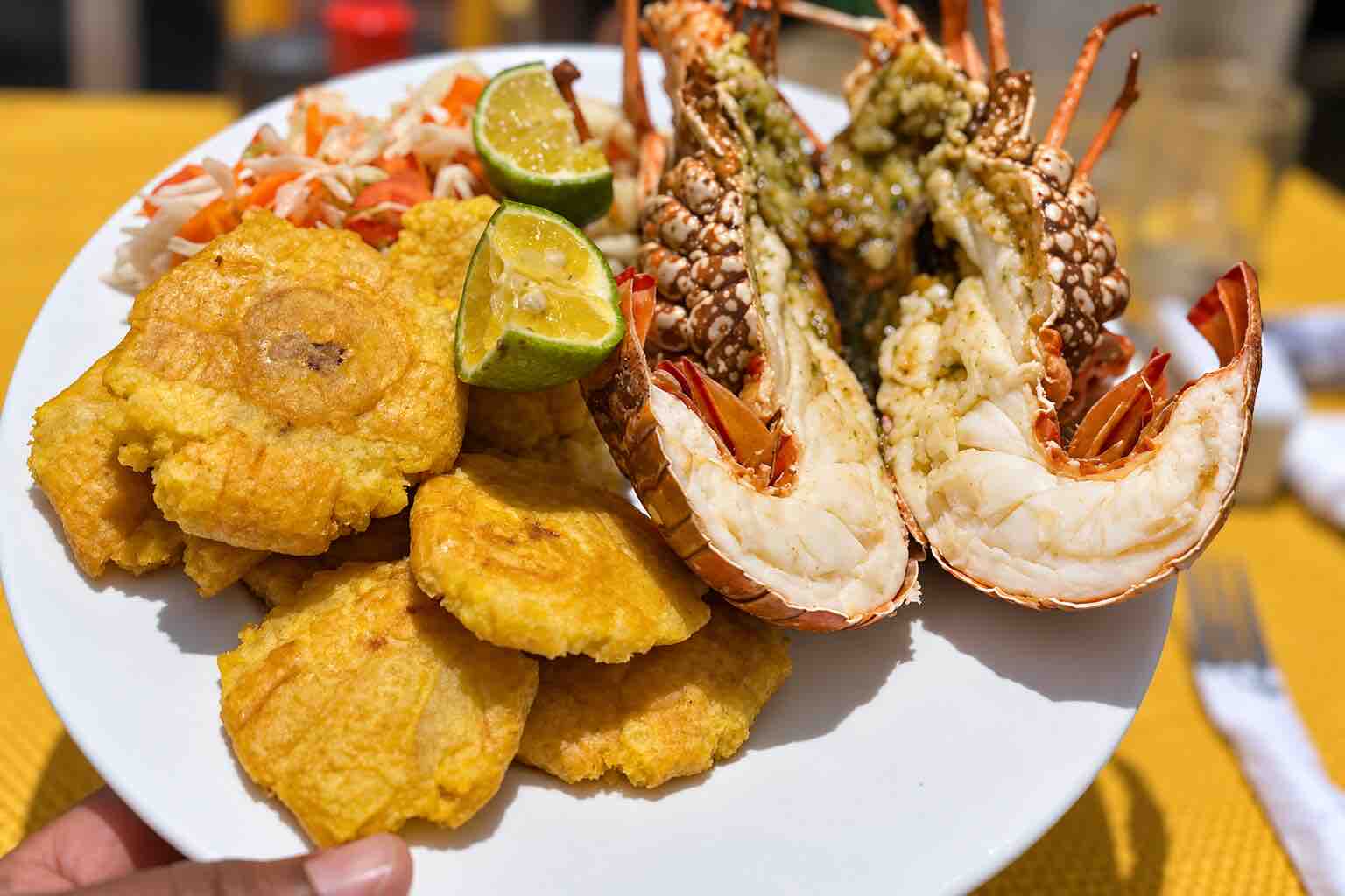 Lobster dinner served at Isla Narasgandup San Blas