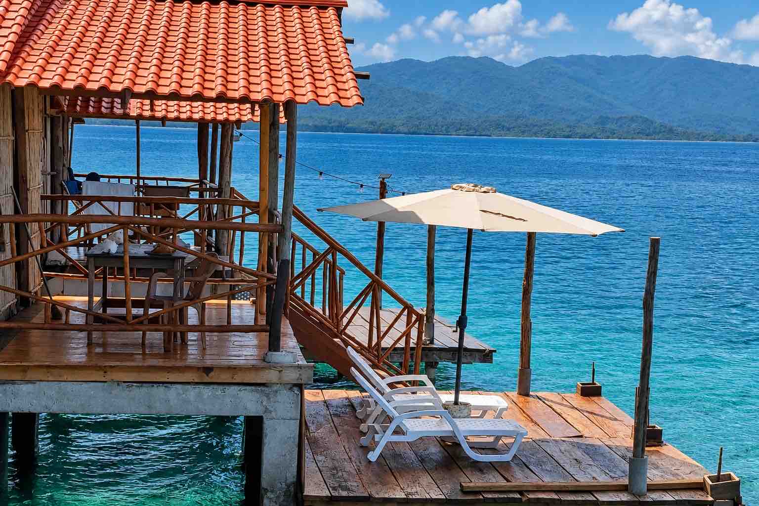 Ocean view from an overwater cabin at Isla Narasgandup San Blas