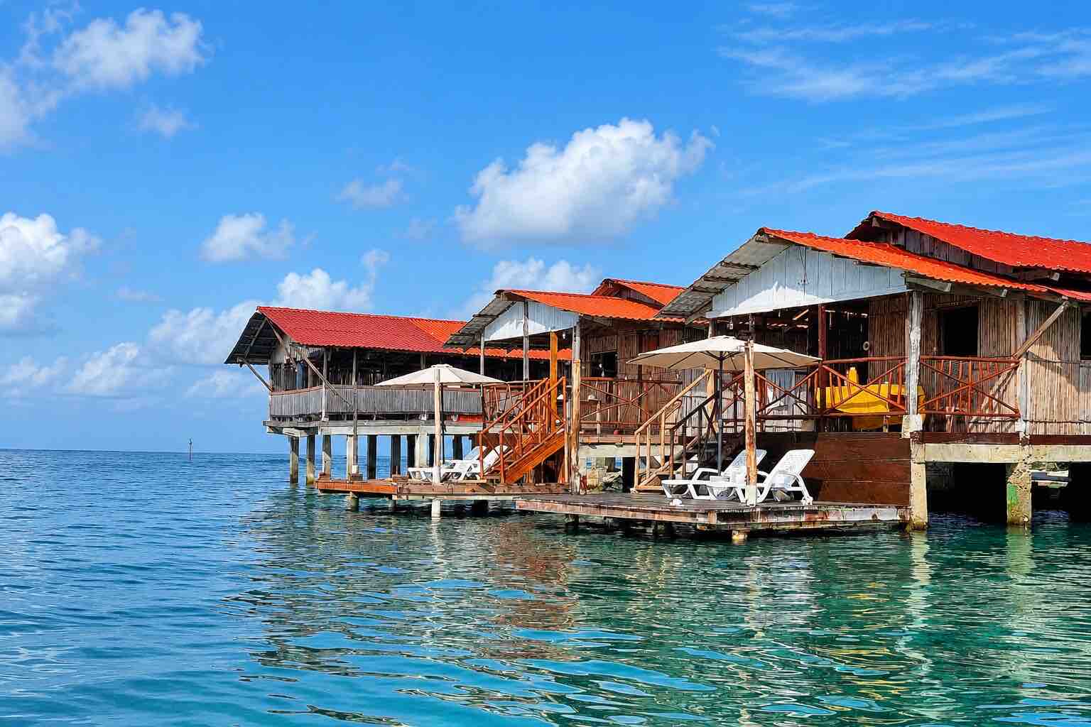 Isla Narasgandup San Blas Overwater Cabin Patios Overwater cabin patios overlooking the Caribbean Sea at Isla Narasgandup San Blas