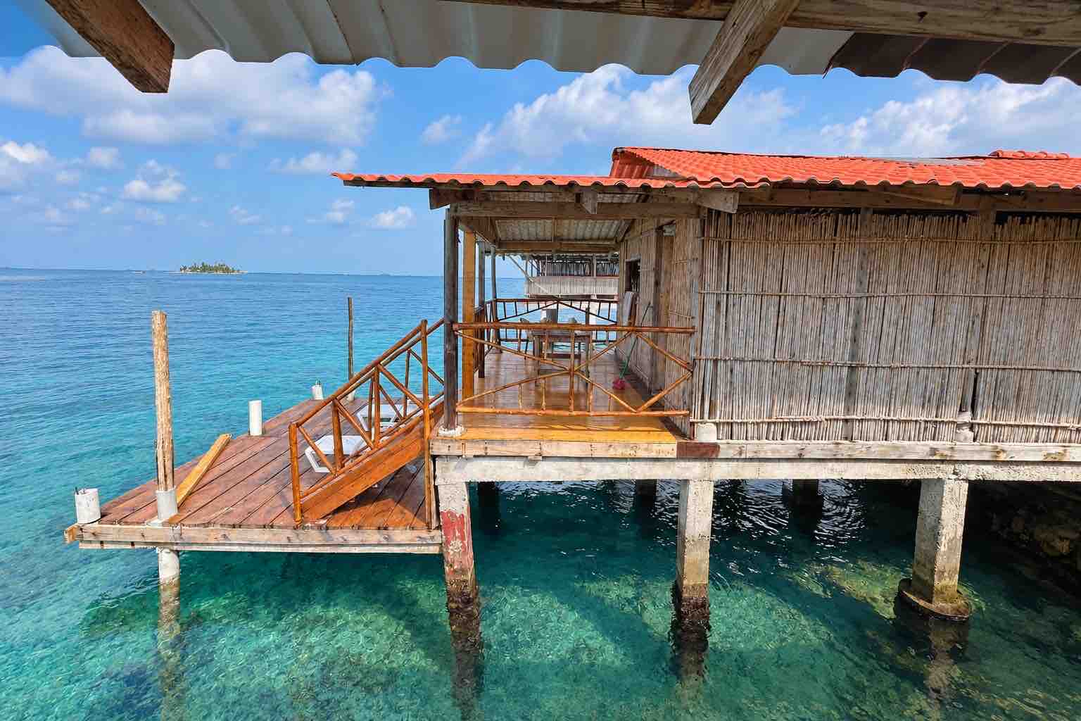Side deck of an overwater cabin at Isla Narasgandup San Blas