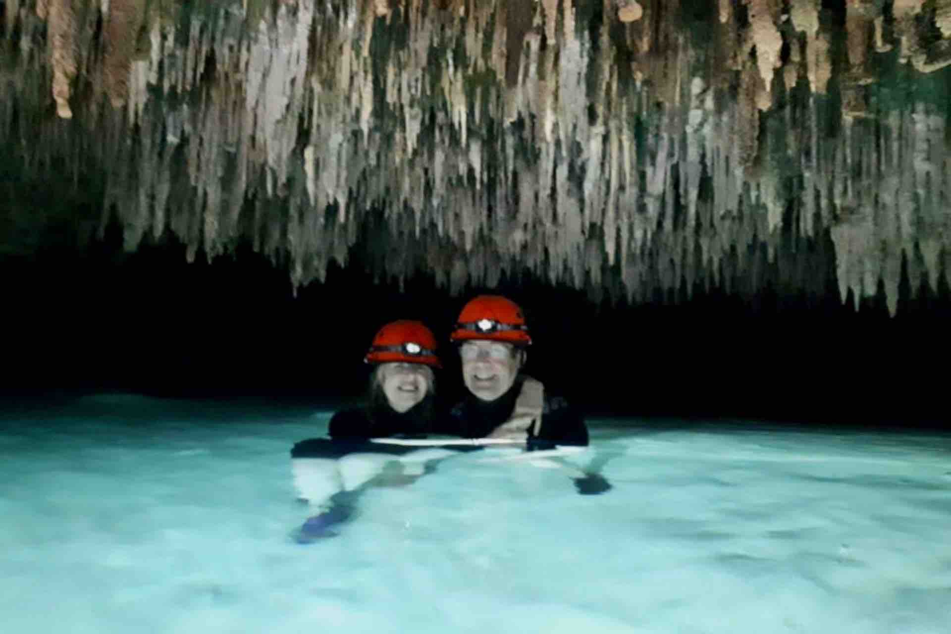 Mexico Cenote guests in water
