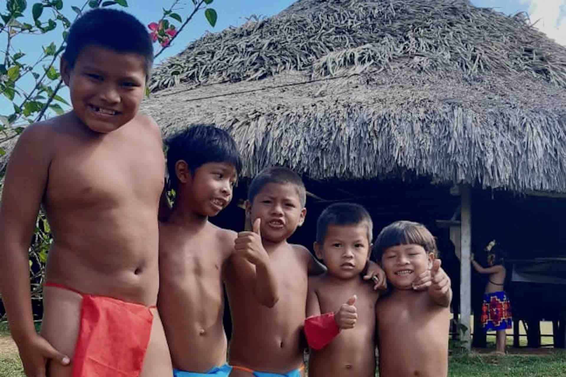Embera tribe Indian Village tour smiling kids