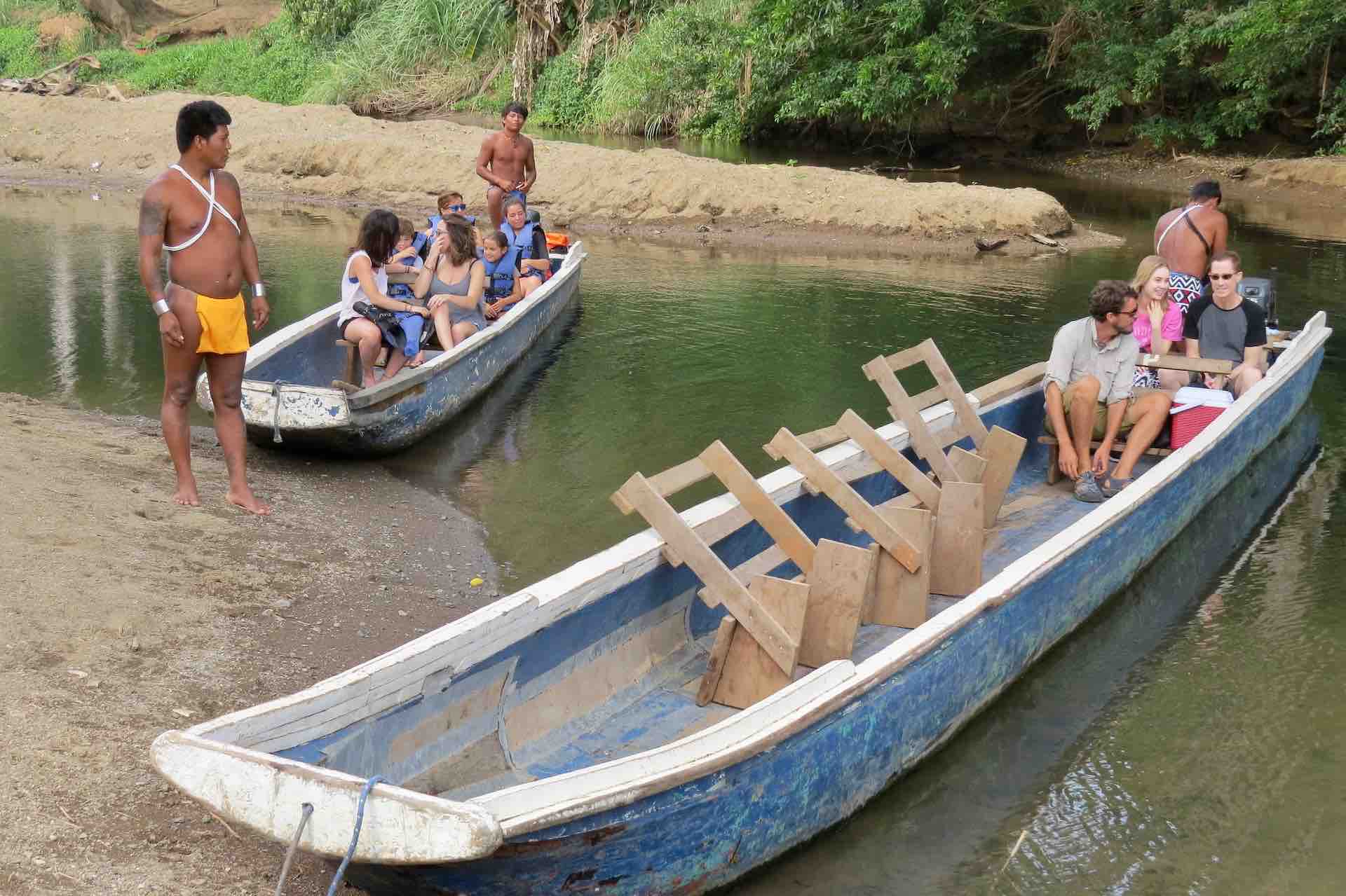 Embera Panama Indian Village tour canoes