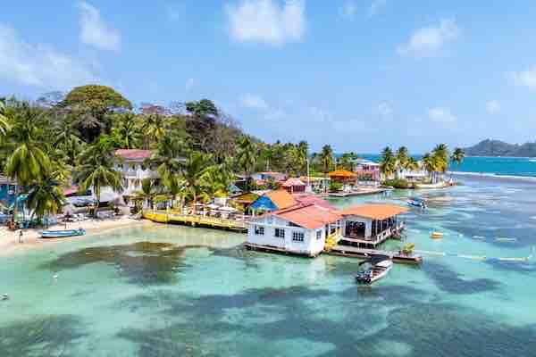 Isla Grande Panama village and Caribbean coastline