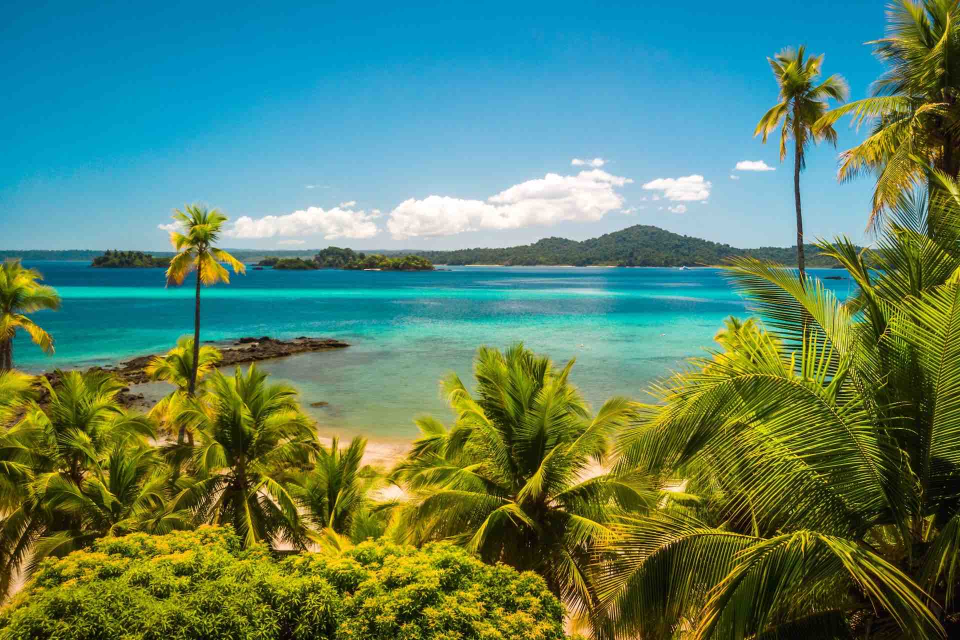 Tropical islands and turquoise water on Panama's Caribbean coast
