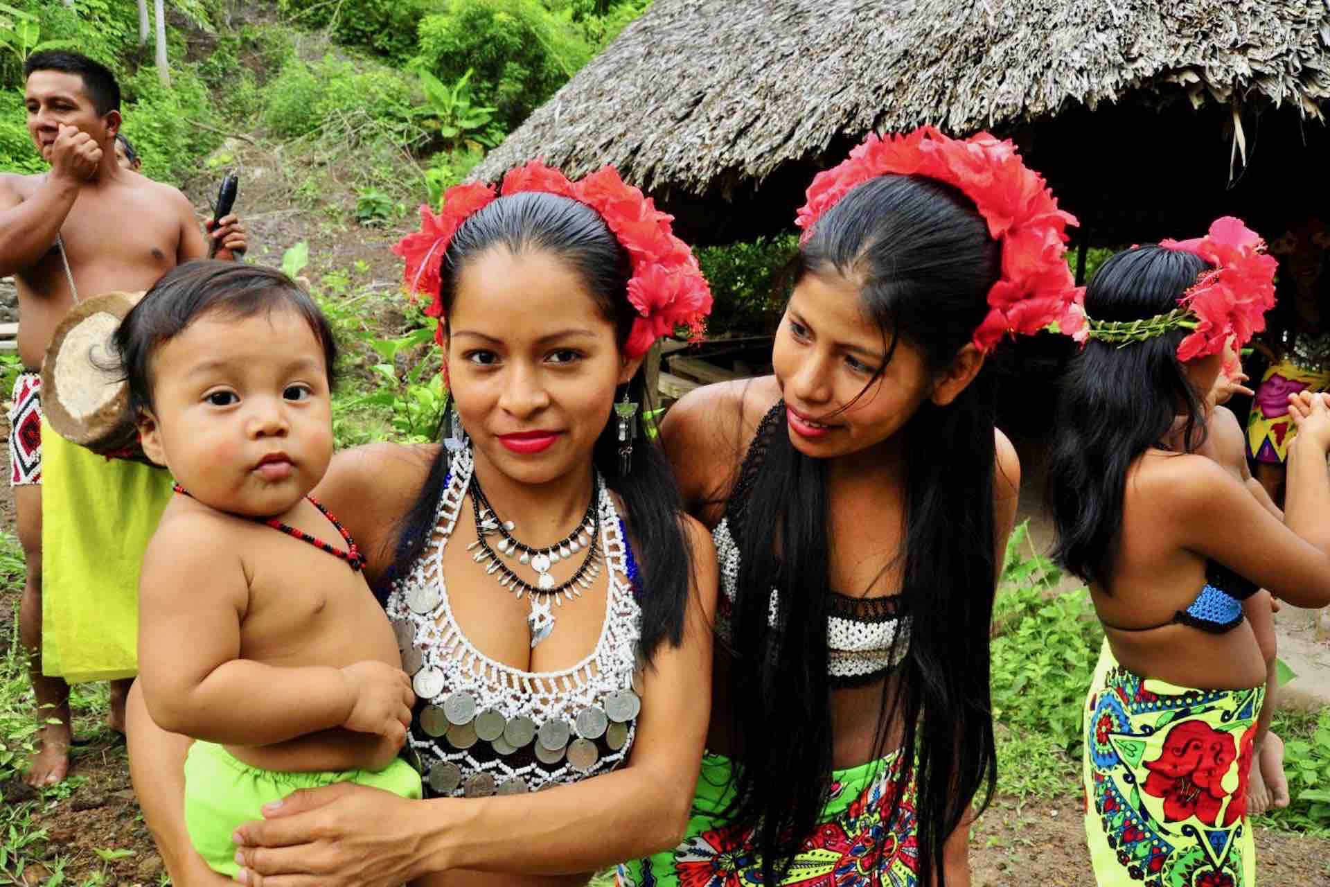 Embera Panama Tribe Indian Village family with baby panama vacation packages