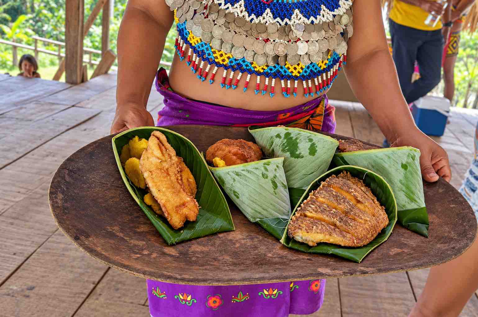 Embera Village Tour – Traditional Lunch Traditional lunch served during an Embera village tour in Panama