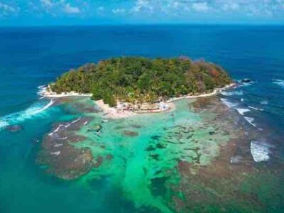 Aerial view of Isla Grande during an Isla Grande Panama tour