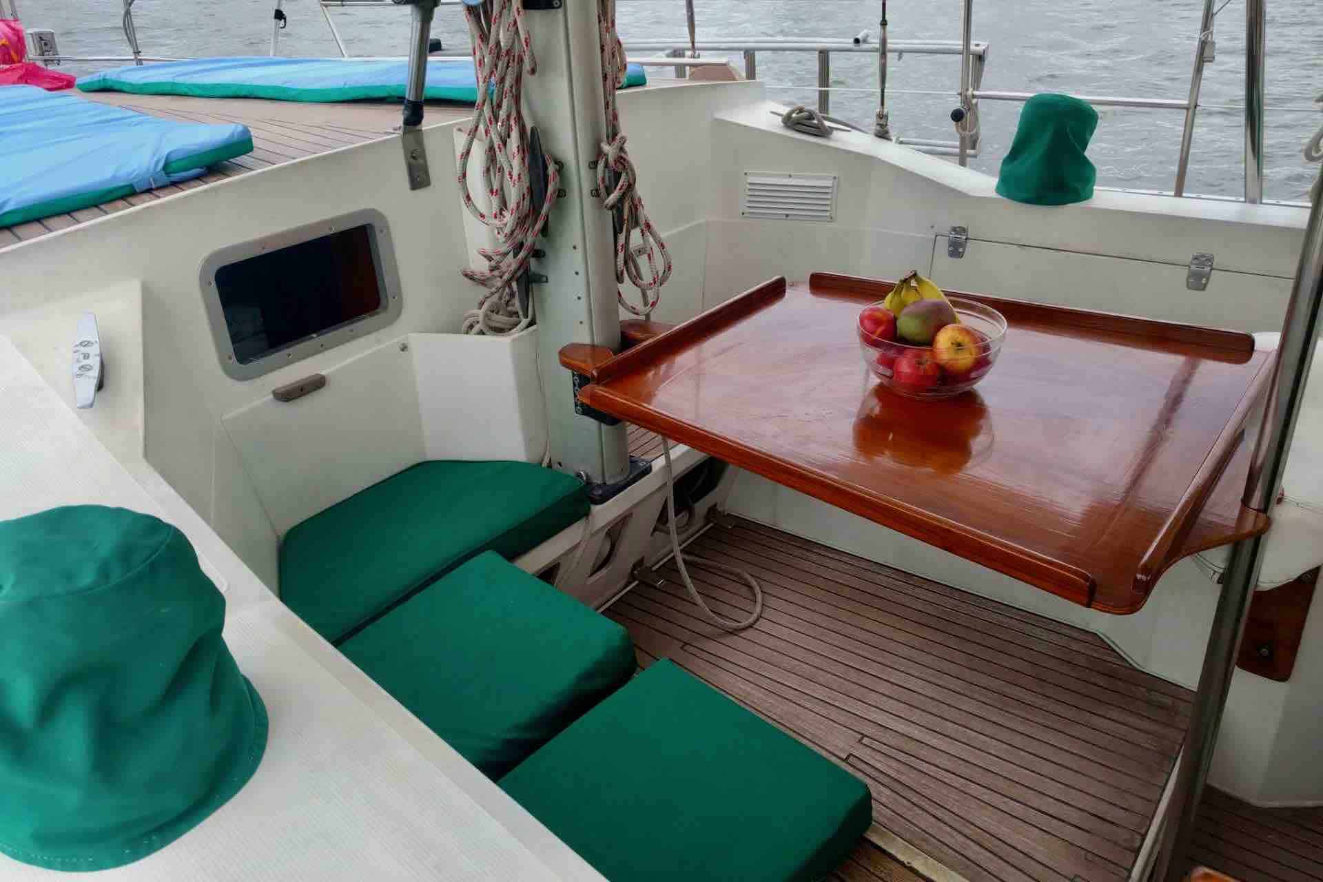 Kailani Amel Maramu sailboat cockpit