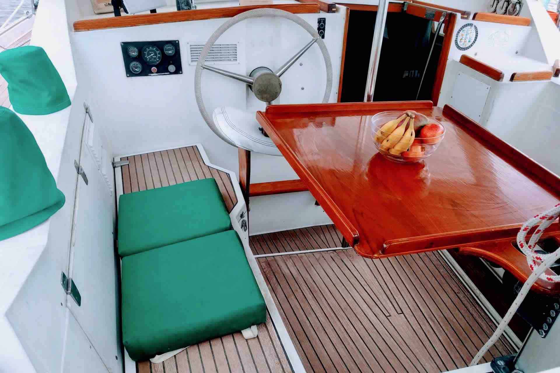 Kailani Amel Maramu sailboat cockpit