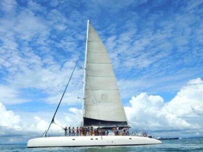 Manga Taboga island sailboat charter guests sailing 2
