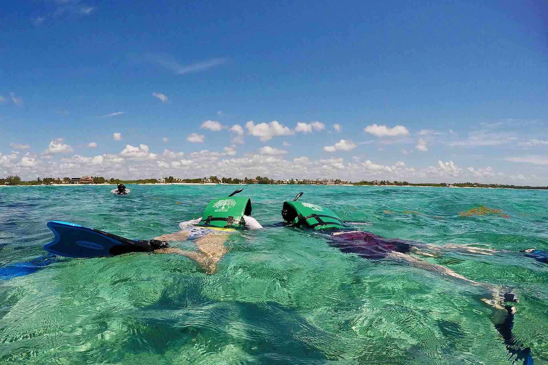 Cenote Riviera Maya snorkel tour guests swimming Tulum