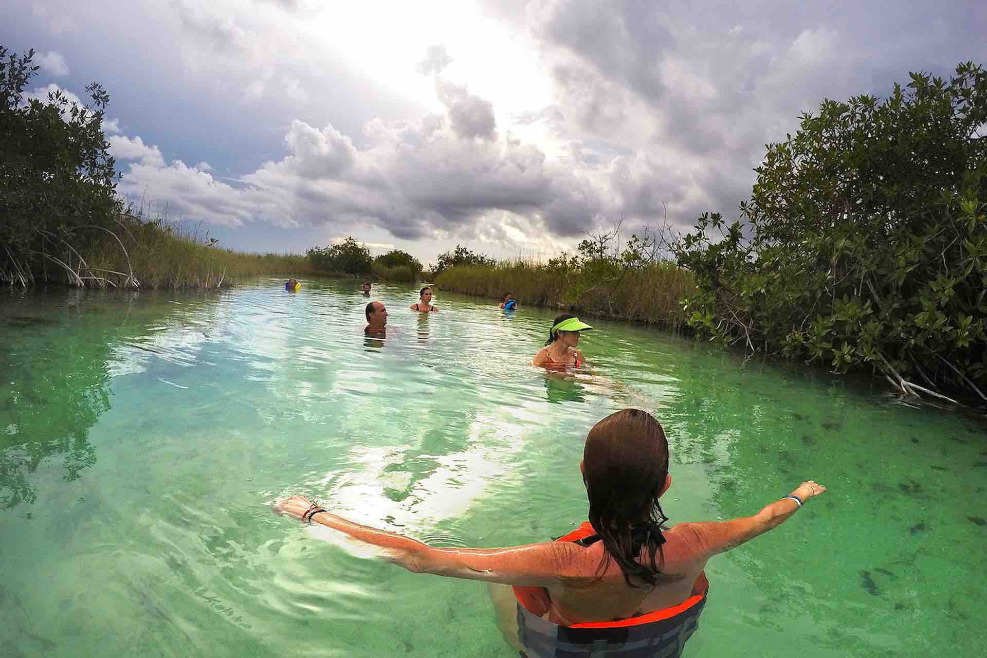 Mexico Sian Ka’An Muyil Lagoon estuary guests swimming
