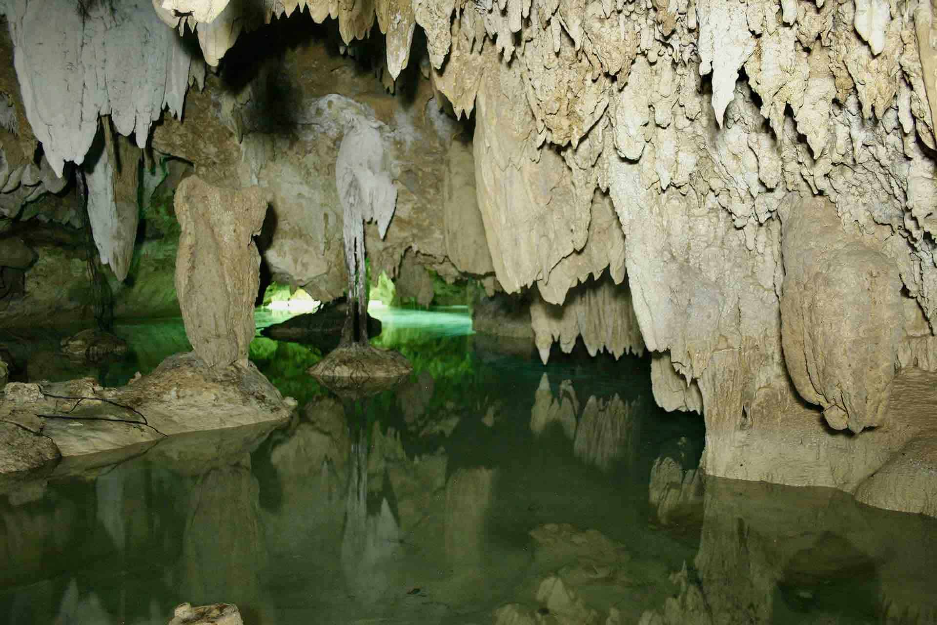 Cenote Riviera Maya cave sink hole with water