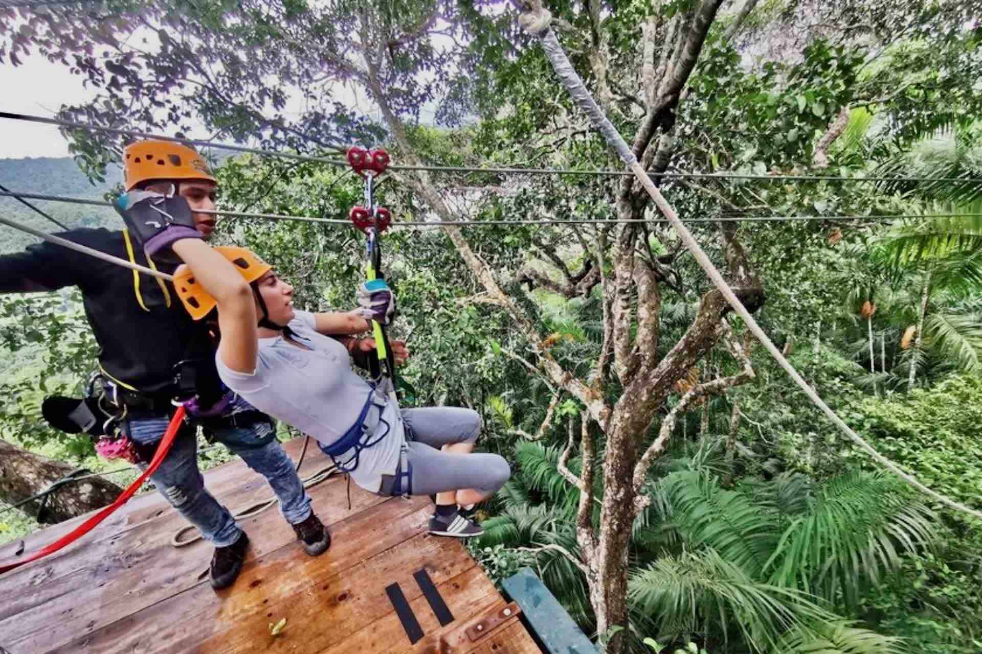 Panama Canal Zipline with guest
