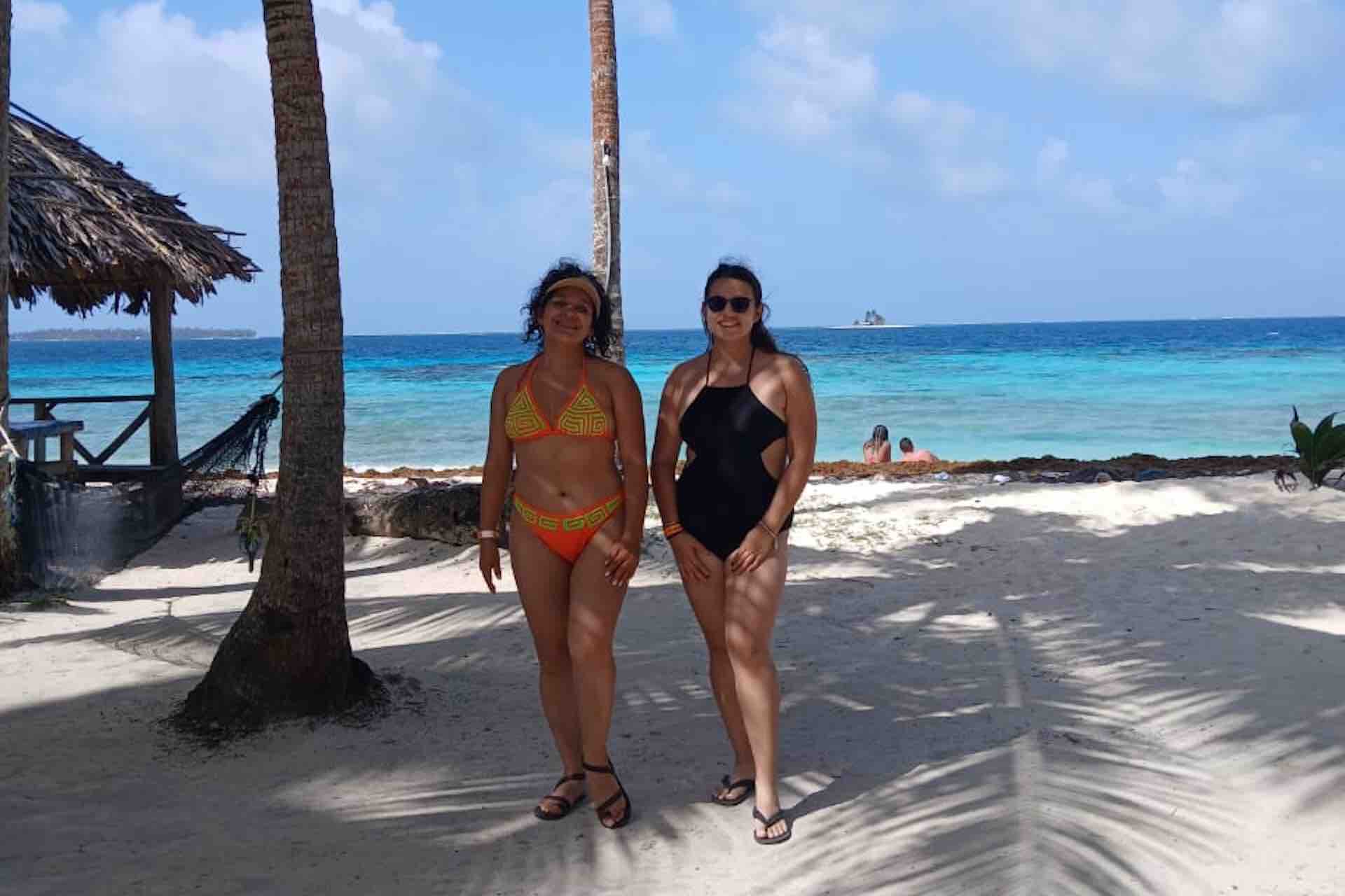 White-sand beach and Caribbean water at Isla Perro Panama