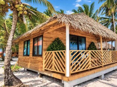 Beachfront wooden cabin on Isla Perro San Blas