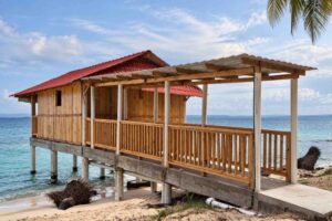 Over-water bungalow on Isla Perro in the San Blas Islands
