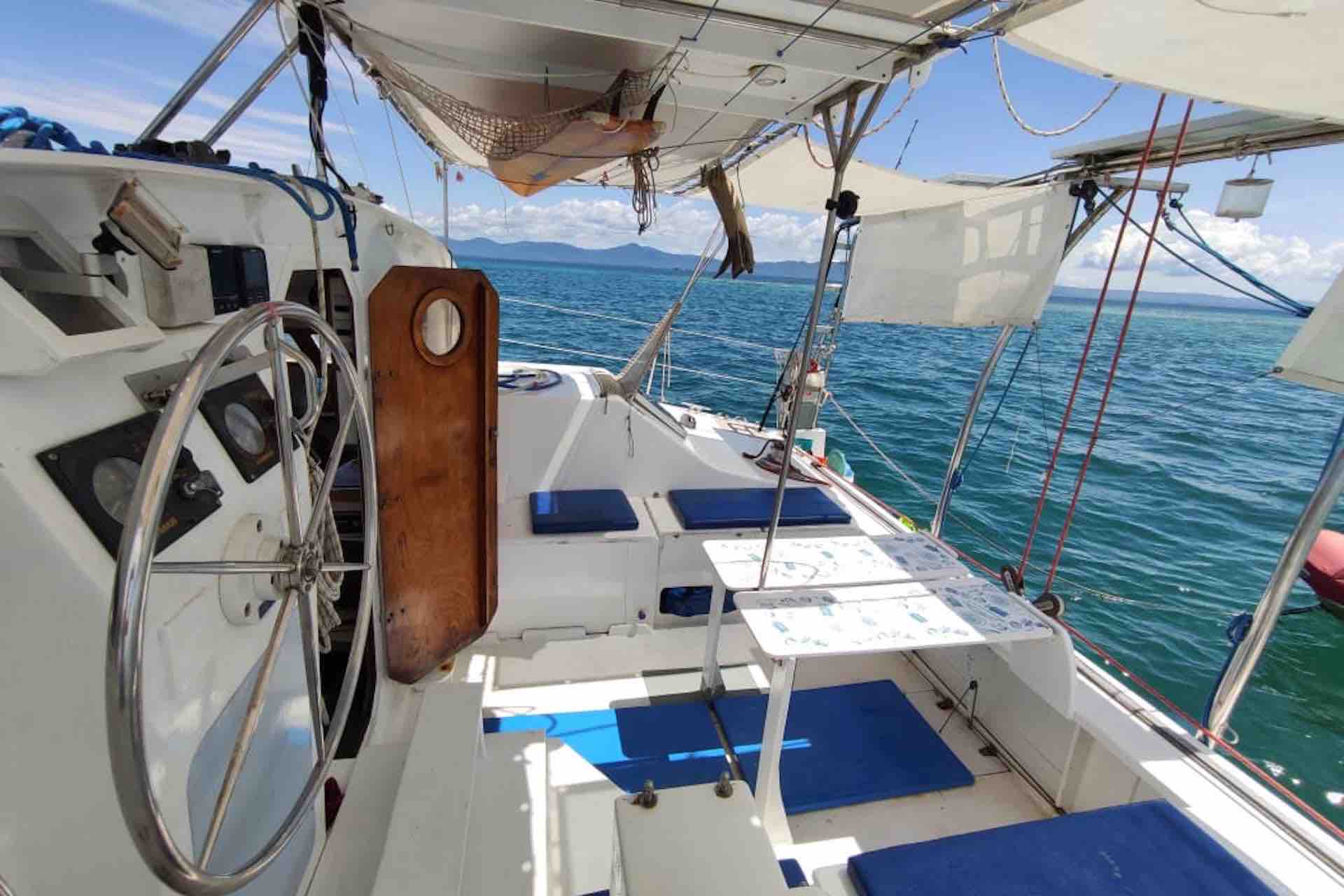 Gallina Catamaran cockpit