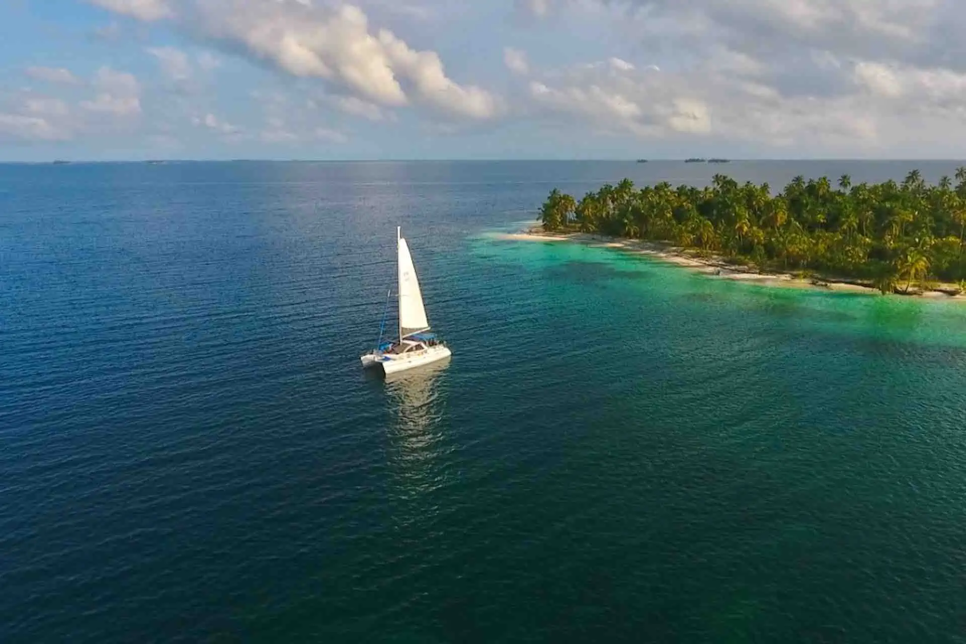 sail san blas islands on Windswept catamaran drone 5