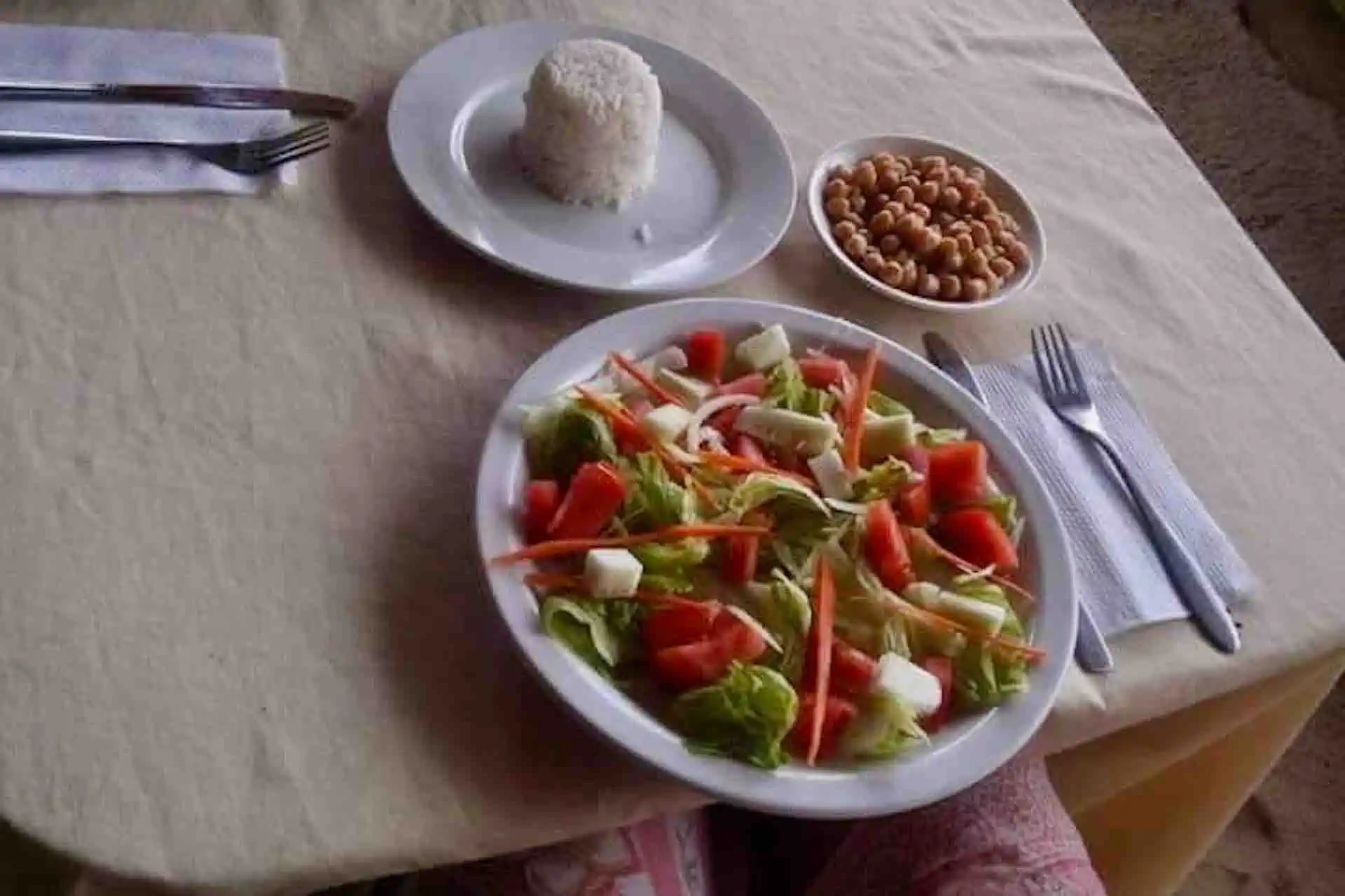 Isla Eneida San Blas salad and rice and beans