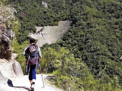 Machu Picchu Inca trail woman hiking