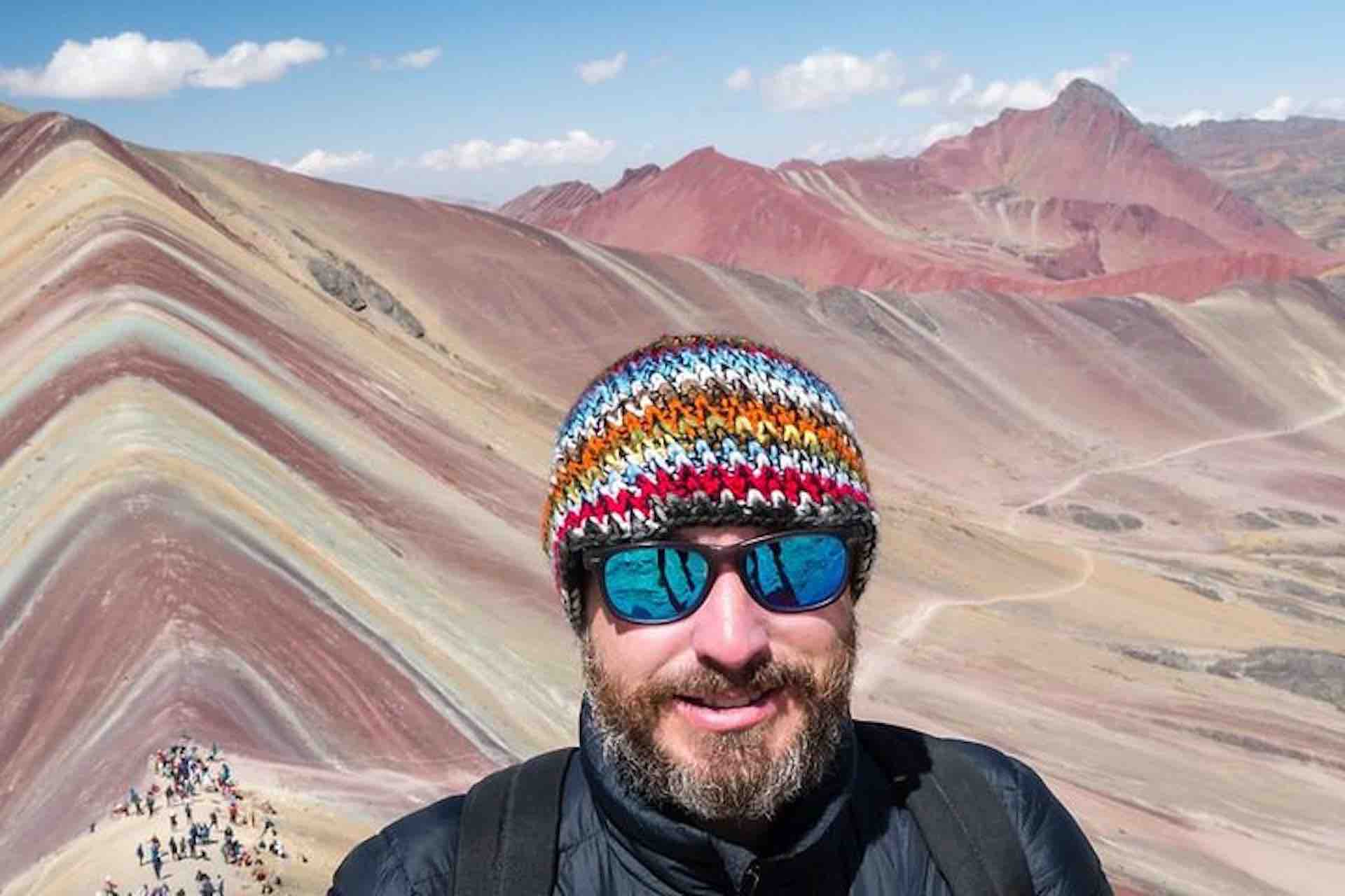 Rainbow Mountain man selfie