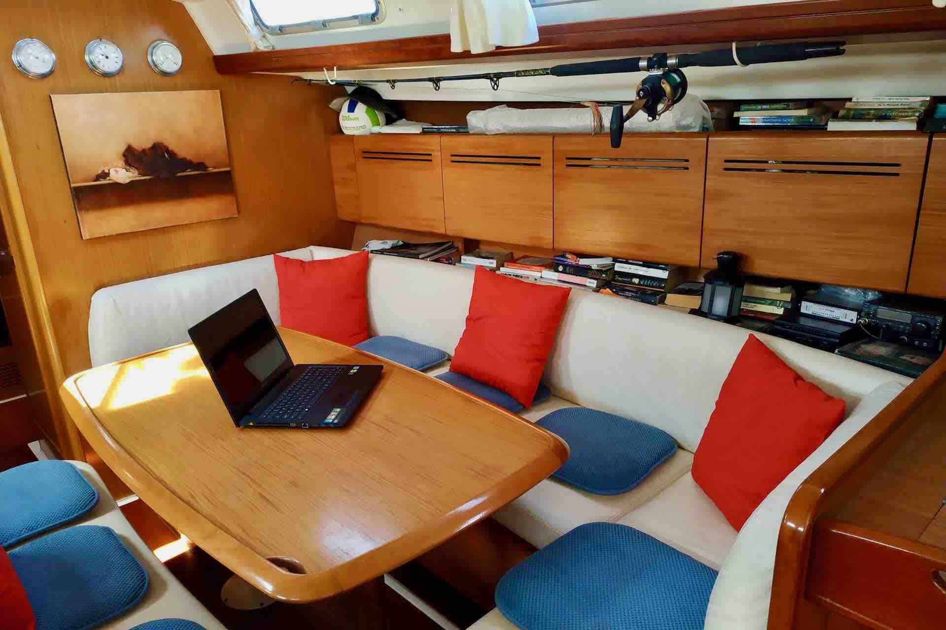 San Blas sailboat charter living room