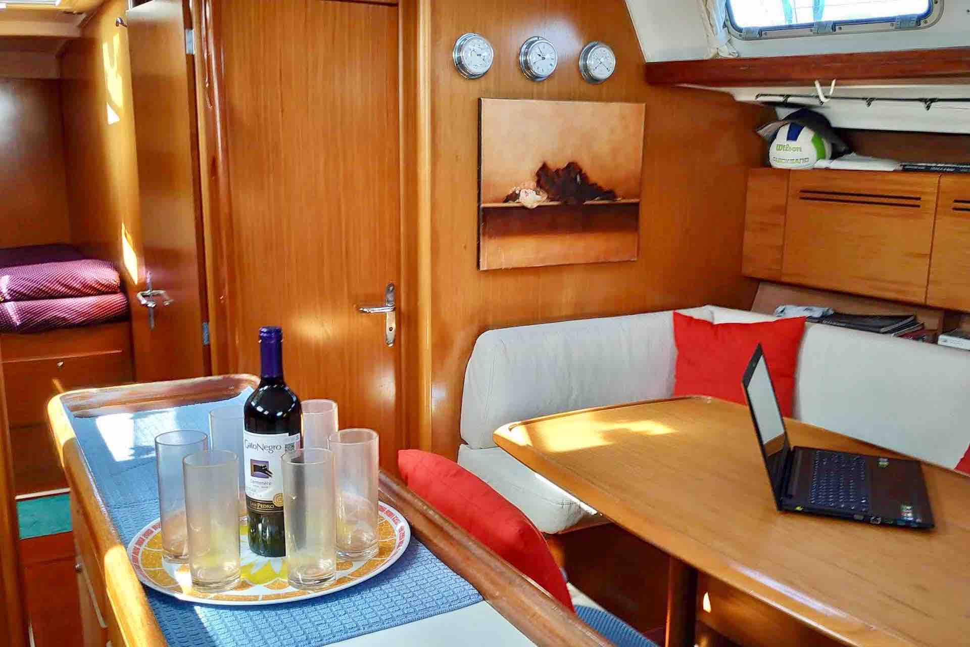 San Blas sailboat charter spacious living room 2