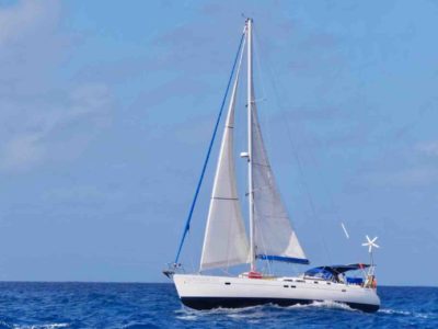 San Blas sailing charter boat under sail