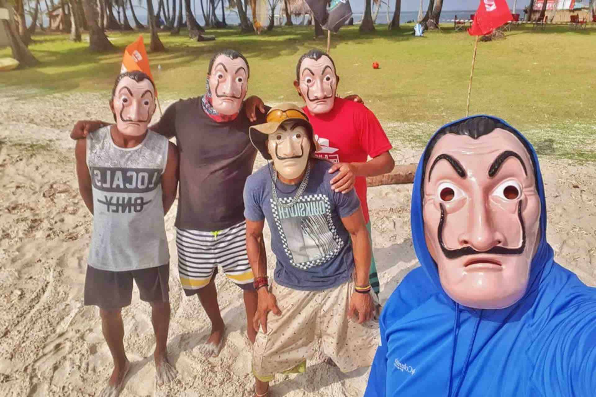 San Blas money heist island pelicano tour guests in mask 1