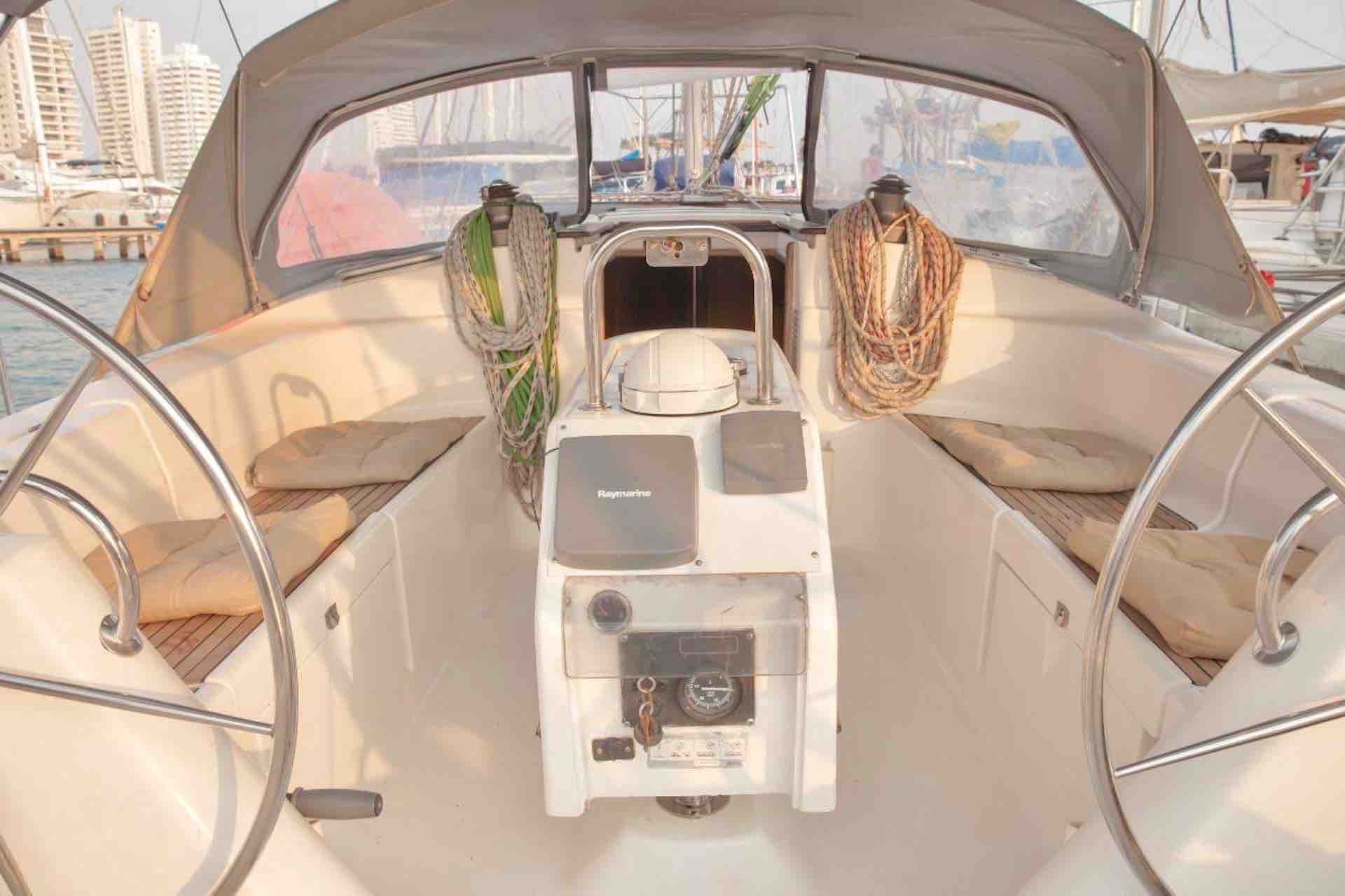 San Blas sailing charter sailboat cockpit