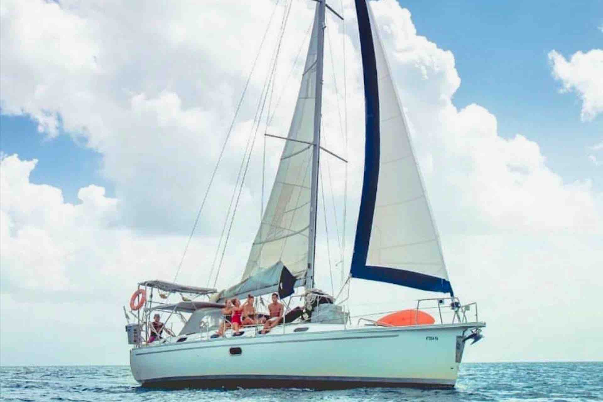 San Blas sailing charter sailboat sailing with guests