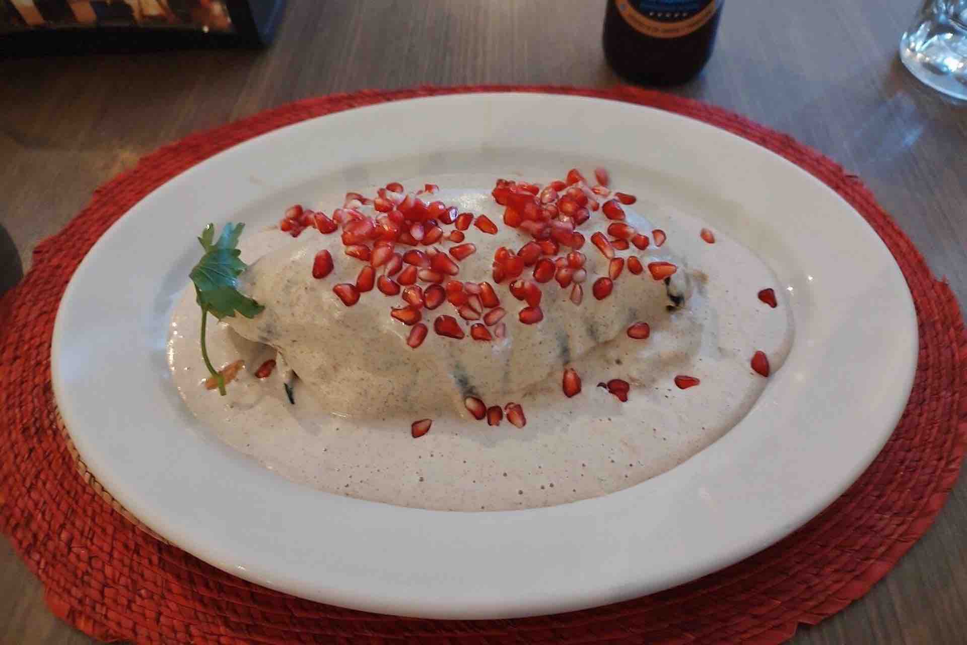 Chile Enogada dish in MExico City tour 1