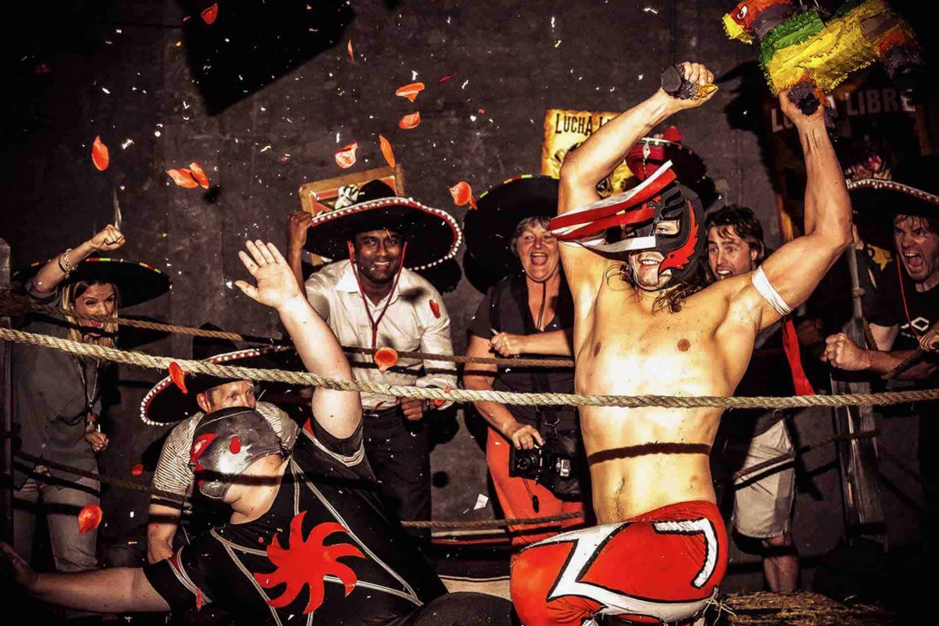 Lucha Libre Mexico City wrestler performing act