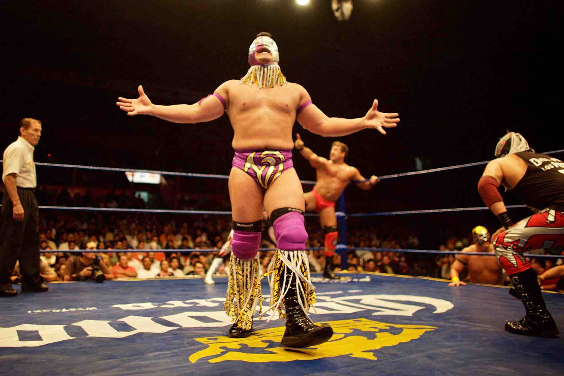 Lucha Libre Mexico City wrestler performing show