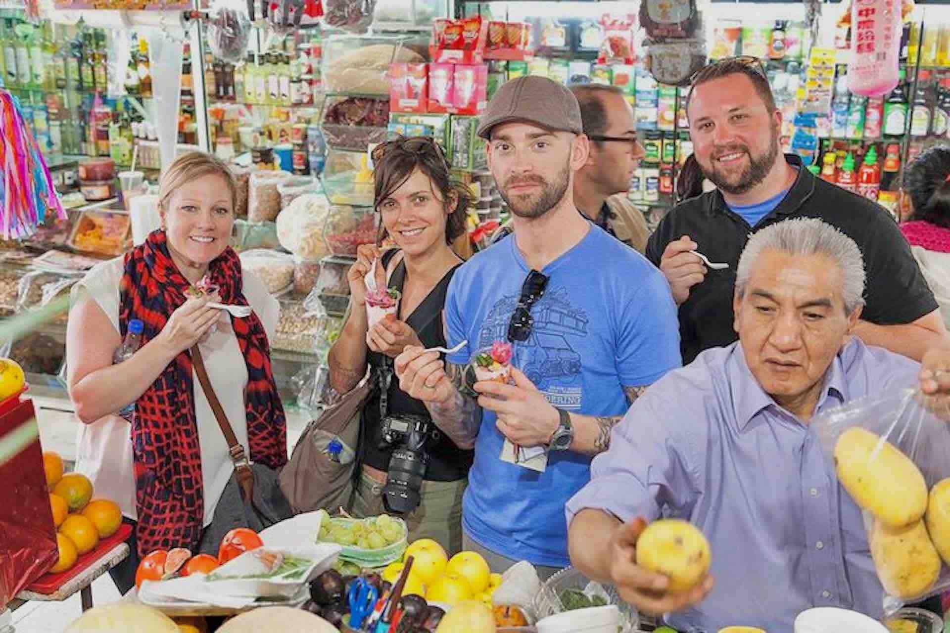 Mexico City Culinary Tour guests in market