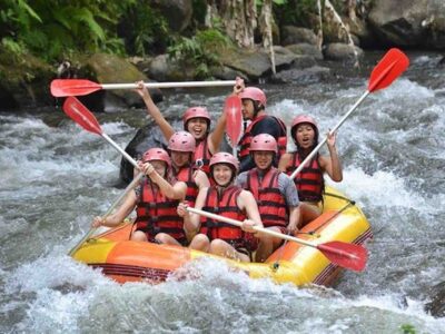 Bali River Rafting Ubud tour in Ayung river guest group