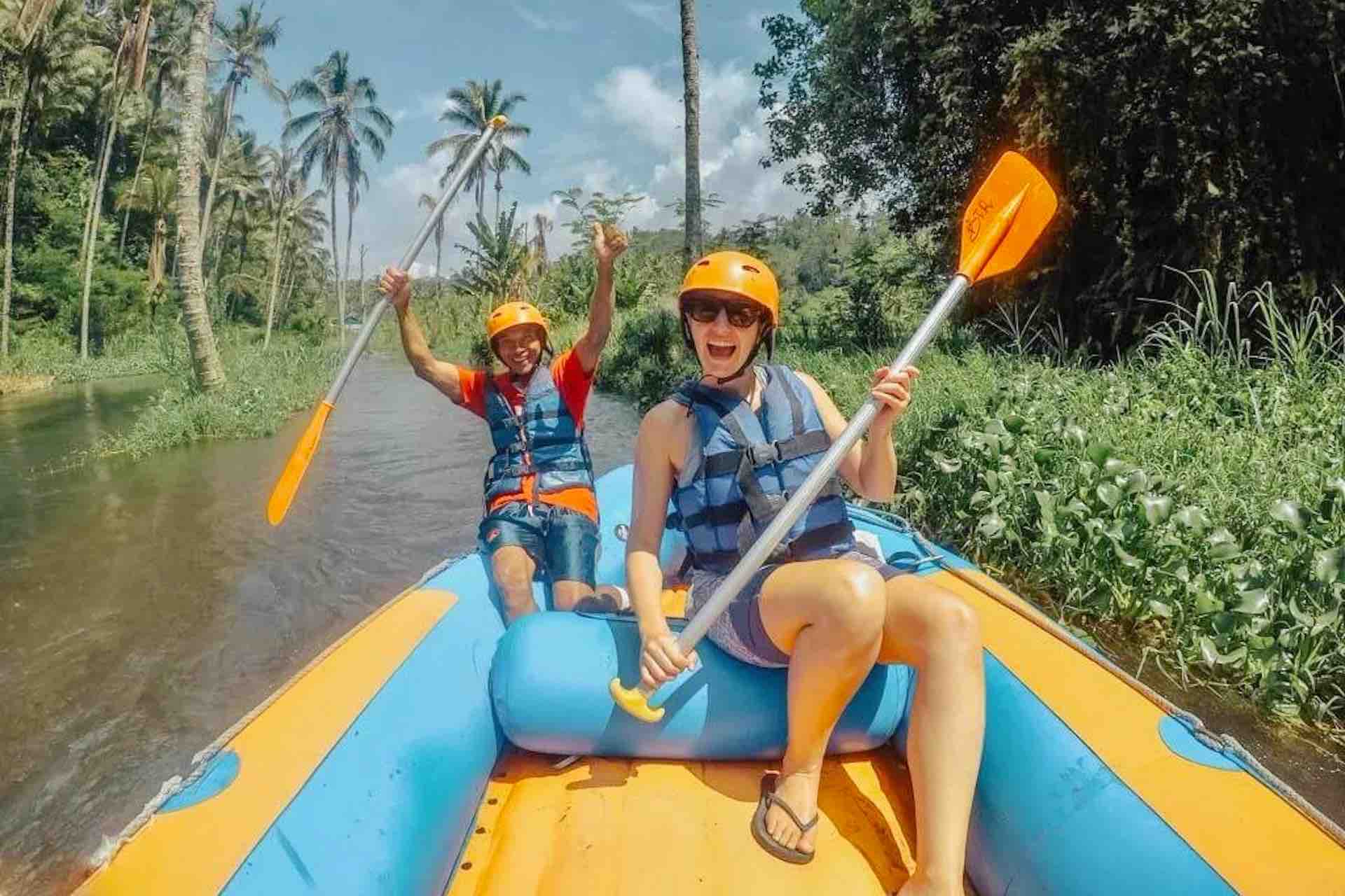 Bali River Rafting Ubud tour in Ayung river happy guests