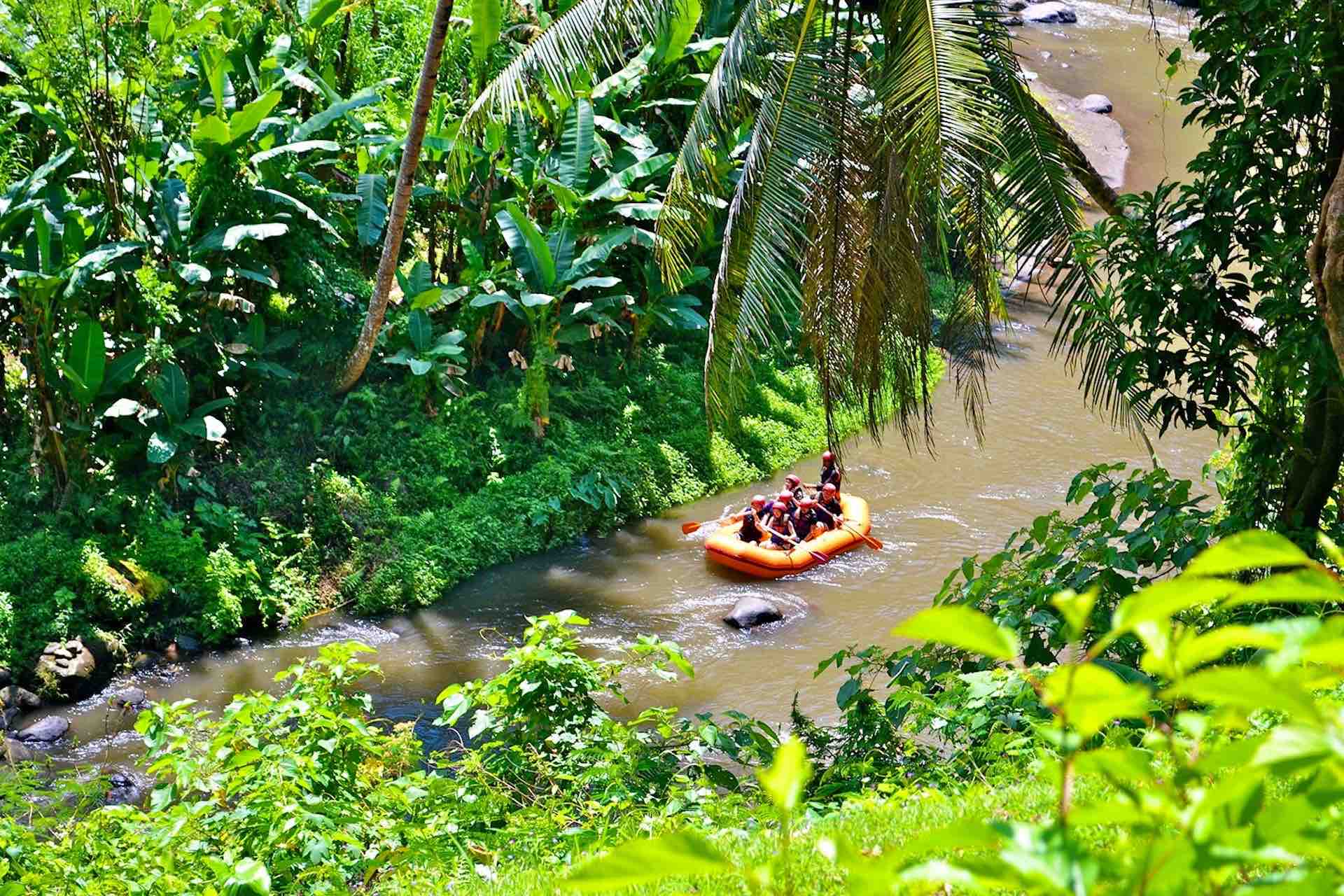 Bali river rafting natural surroundings