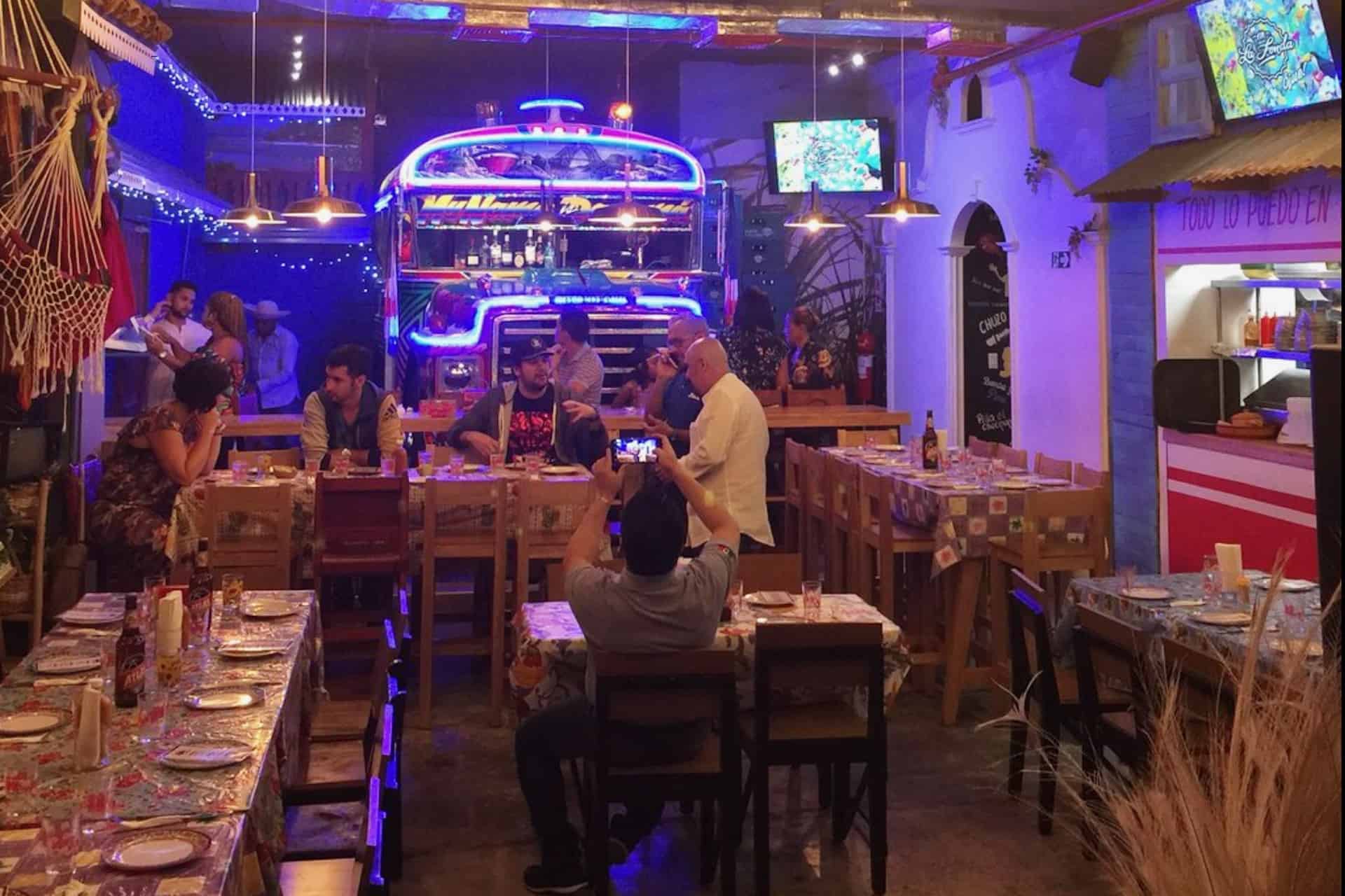 Panama City La Fonda restaurant dinner tables
